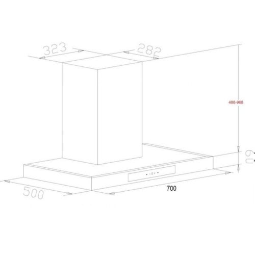 kích thước của máy hút mùi Chefs EH-R106E7D