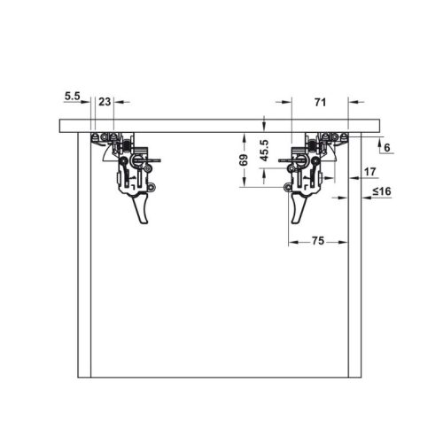 Thiết kế của Ray âm giảm chấn toàn phần Hafele 433.32.075
