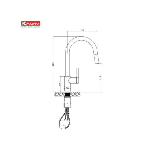 THiết kế của Vòi rút dây Konox ALTO BLACK