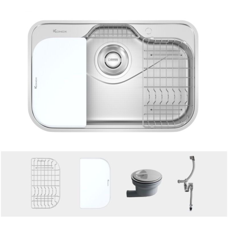 Trọn bộ Chậu rửa bát inox 1 hố Konox Tari 7851SR Trọn bộ Chậu rửa bát inox 1 hố Konox Tari 7851SR