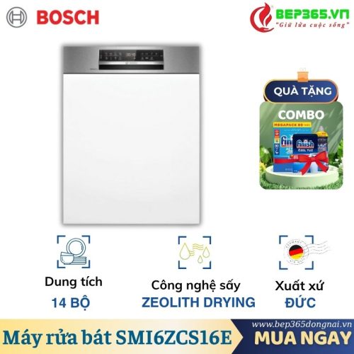 Máy rửa bát bán âm Bosch SMI6ZCS16E Serie 6