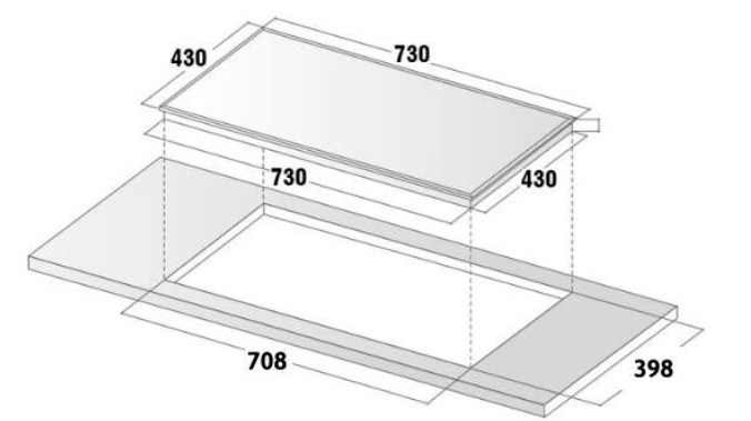 Bếp từ đôi Pramie PRTH-2209 lắp âm 9 Kích thước bếp từ đôi Pramie PRTH-2209 lắp âm