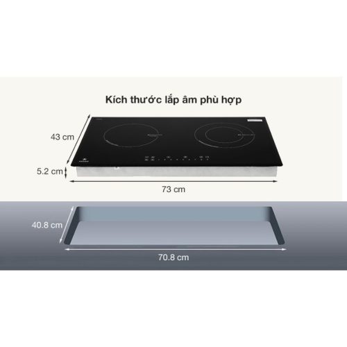 Bếp từ kết hợp hồng ngoại Pramie PRTH-2101 2 vùng nấu lắp âm 7 Kích thước bếp từ kết hợp hồng ngoại Pramie PRTH-2101 2 vùng nấu lắp âm