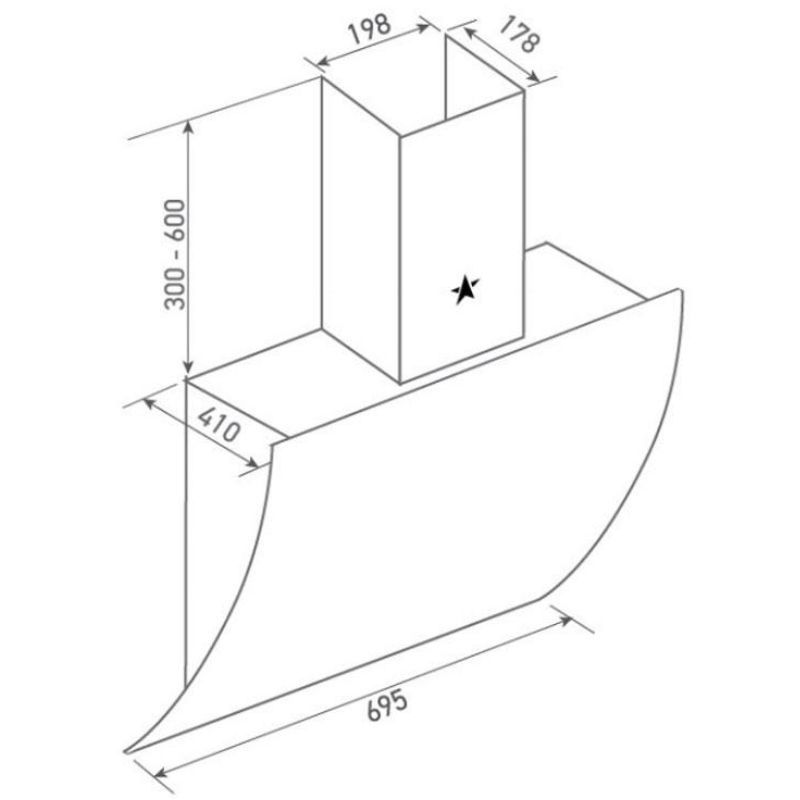 Máy hút mùi áp tường tuần hoàn Pramie DE19-700 8 Kích thước máy hút mùi áp tường tuần hoàn Pramie DE19-700