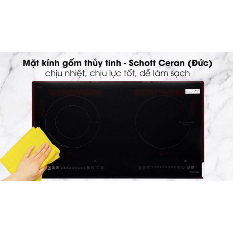 Mặt kính bếp từ kết hợp hồng ngoại Pramie PRMY-2105 2 vùng nấu lắp âm Mặt kính bếp từ kết hợp hồng ngoại Pramie PRMY-2105 2 vùng nấu lắp âm
