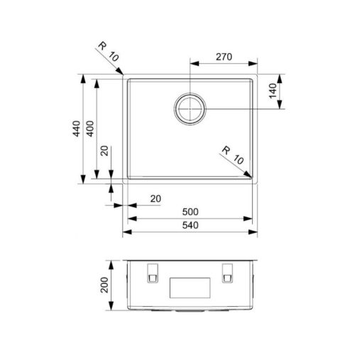 Chậu rửa bát inox 1 hố Reginox MIAMI HMH.R30745 4 Thiết kế của chậu rửa bát inox 1 hố Reginox MIAMI HMH.R30745