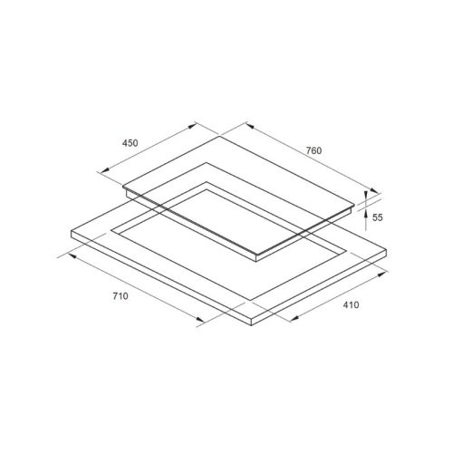 Bếp từ đôi Fagor 3IF-72C1S lắp âm 3 Thiết kế lắp đặt của bếp từ đôi Fagor 3IF-72C1S lắp âm