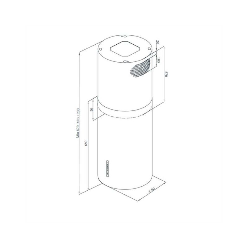 Thiết kế của máy hút mùi đảo Fagor 3CFC-405IX Thiết kế của máy hút mùi đảo Fagor 3CFC-405IX