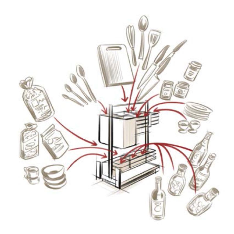 Thiết kế rổ đựng dụng cụ làm bếp 300 mm Hafele 545.13.803 Thiết kế rổ đựng dụng cụ làm bếp 300 mm Hafele 545.13.803