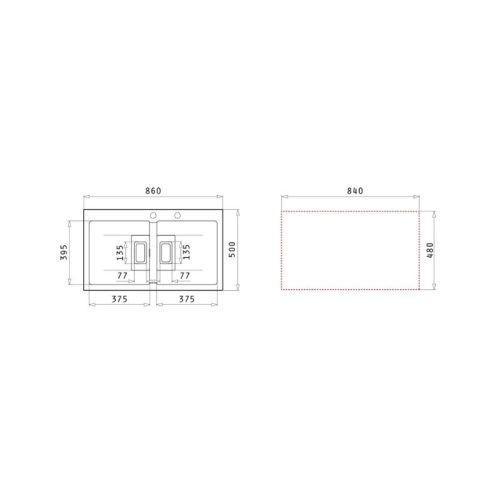 Chậu rửa chén đá 2 hố Elica Pyragranite Kartesio 2B Iron Grey 70054311