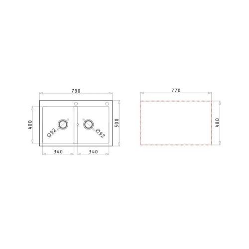 Chậu rửa chén Elica Pyragranite Alazia 2B Iron Grey 070037211 3 Thiết kế của chậu rửa chén Elica Pyragranite Alazia 2B Iron Grey 070037211