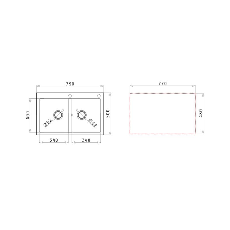 Thiết kế của chậu rửa chén Elica Pyragranite Alazia 2B Iron Grey 070037211 Thiết kế của chậu rửa chén Elica Pyragranite Alazia 2B Iron Grey 070037211