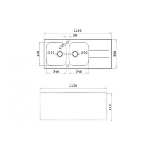 Chậu rửa chén inox 2 hố Elica Concerto 2B 1D – White 109501730 3 Thiết kế của chậu rửa chén inox 2 hố Elica Concerto 2B 1D – White 109501730