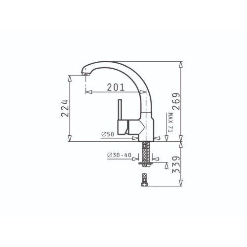 Thiết kế của vòi rửa chén Elica Armonica Classic Carbon 095300101