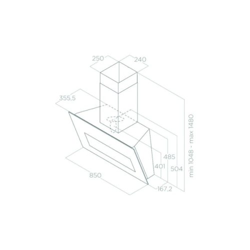 Kích thước máy hút mùi áp tường Elica PRF0164462