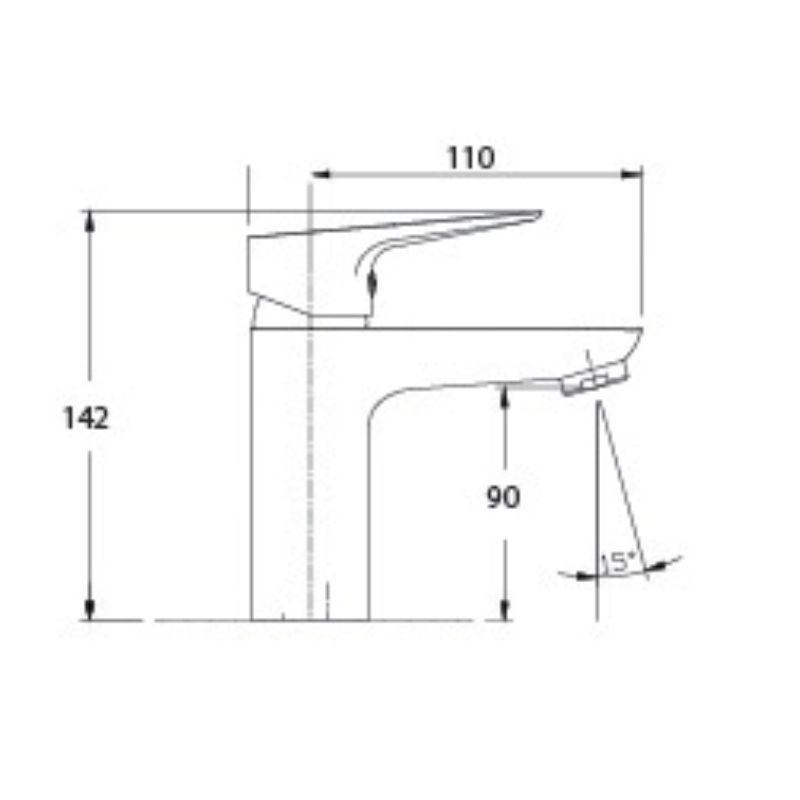 Kích thước của vòi chậu lavabo nóng lạnh Paul Schmitt PA010F Kích thước của vòi chậu lavabo nóng lạnh Paul Schmitt PA010F