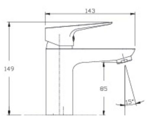 Vòi chậu lavabo nóng lạnh Paul Schmitt PA013F 3 Kích thước của vòi chậu lavabo nóng lạnh Paul Schmitt PA013F