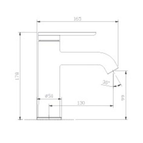 Vòi chậu lavabo nóng lạnh Paul Schmitt PA015F 3 Kích thước của vòi chậu lavabo nóng lạnh Paul Schmitt PA015F