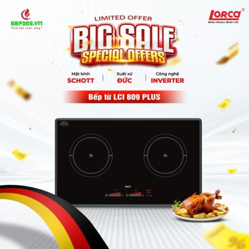 Bếp từ đôi Lorca LCI 809 Plus lắp âm