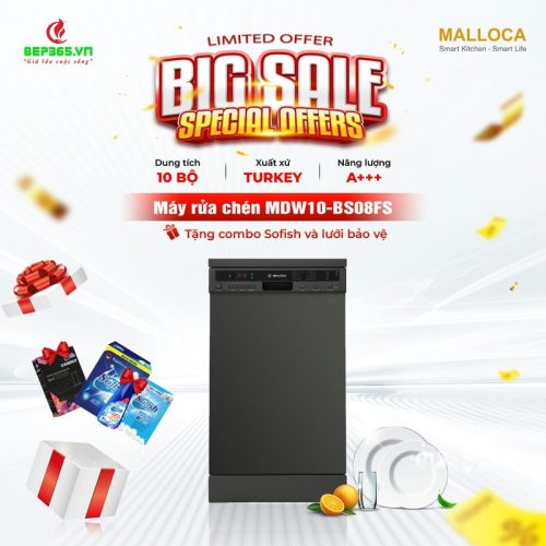 Máy rửa bát độc lập Malloca MDW10-BS08FS