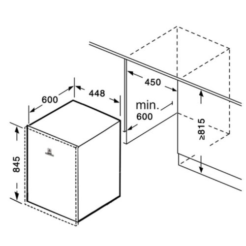 Máy rửa bát bán âm Richborn RDS4585EMS 3 Kích thước máy rửa bát bán âm Richborn RDS4585EMS