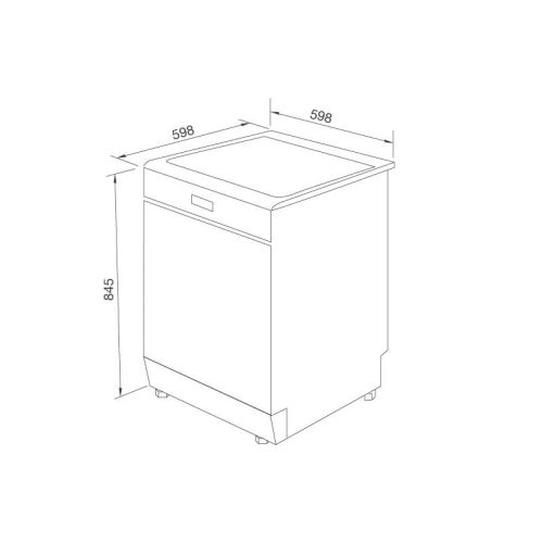 Kích thước máy rửa bát độc lập Malloca MDW14-BS10TFT