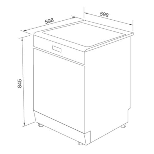 Kích thước máy rửa bát độc lập Malloca MDW14-S10TFT