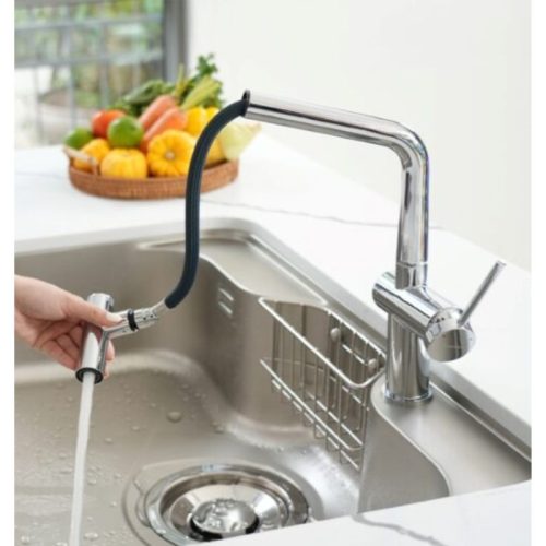 Vòi rửa bát nóng lạnh Konox Volta Chrome có dây rút 4 Hình ảnh thực tế rửa bát nóng lạnh Konox Volta Chrome có dây rút