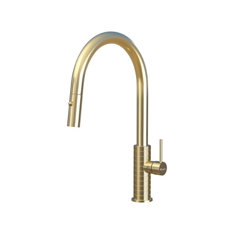 Hình ảnh vòi rửa bát nóng lạnh Venice Gold có dây rút Hình ảnh vòi rửa bát nóng lạnh Venice Gold có dây rút