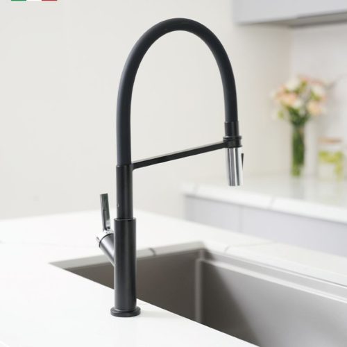 Thiết kế vòi rửa bát nóng lạnh Konox Tema Black