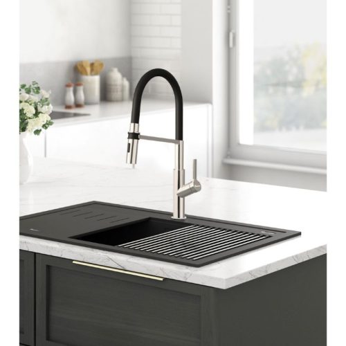 Thiết kế vòi rửa bát nóng lạnh Konox Tema Nickel