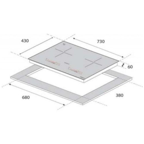 Bếp từ Eurogold 2 vùng nấu EUH2288Pro lắp âm 3 Kích thước bếp từ Eurogold 2 vùng nấu EUH2288Pro lắp âm
