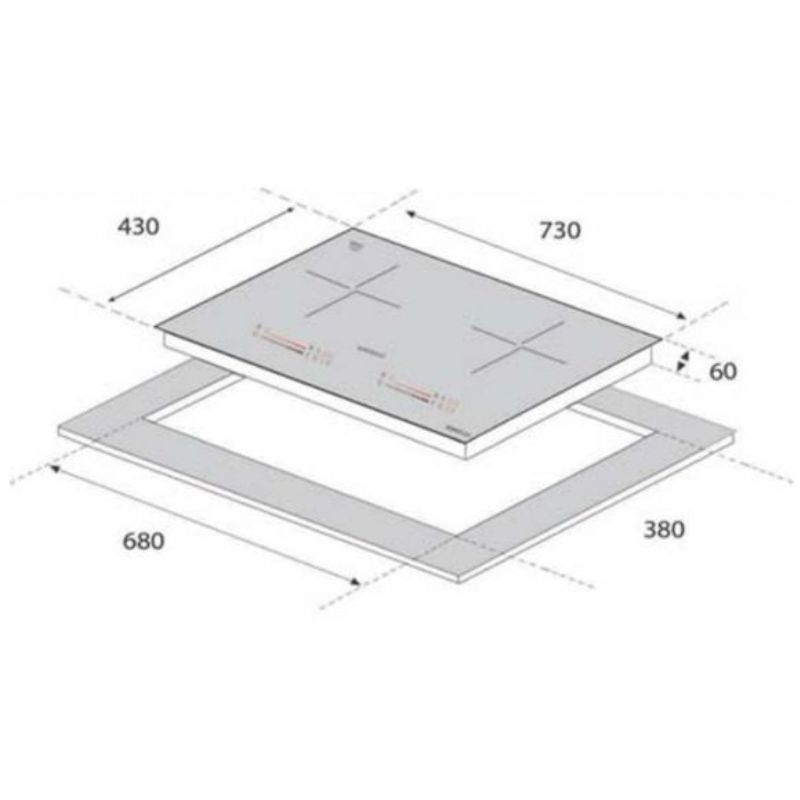 Kích thước bếp từ Eurogold 2 vùng nấu EUH2288Pro lắp âm Kích thước bếp từ Eurogold 2 vùng nấu EUH2288Pro lắp âm