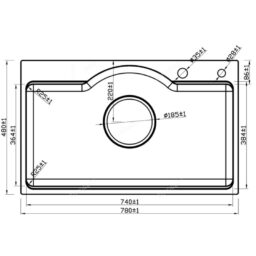 Kích thước chậu rửa bát inox 304 Eurogold EUD27848