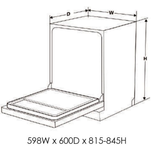 Máy rửa bát Eurogold EUW85TL15S 3 Kích thước máy rửa bát Eurogold EUW85TL15S