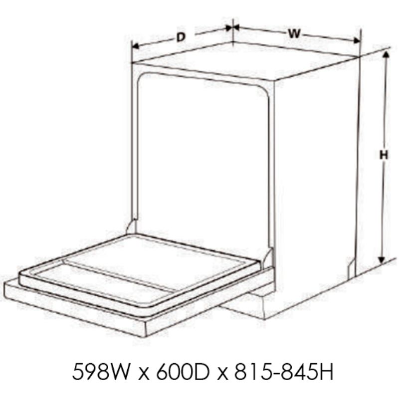 Kích thước máy rửa bát Eurogold EUW85TL15S Kích thước máy rửa bát Eurogold EUW85TL15S