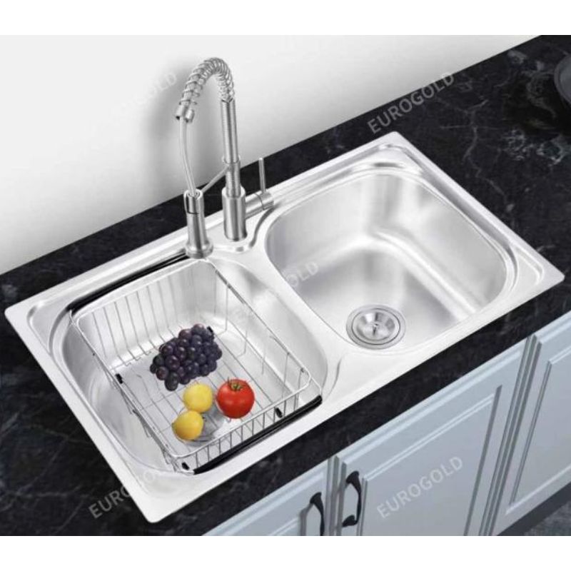 Hình ảnh chậu rửa bát inox 304 Eurogold EUD67848 Hình ảnh chậu rửa bát inox 304 Eurogold EUD67848