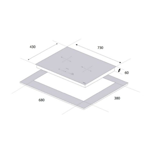 Bếp từ Eurogold 2 vùng nấu EUH3399Pro lắp âm 3 Kích thước bếp từ Eurogold 2 vùng nấu EUH3399Pro lắp âm