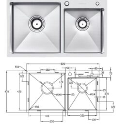 Kích thước chậu rửa bát chống xước Eurogold EUC28247EA