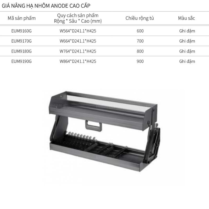 Kích thước giá nâng hạ Eurogold EUM9190G Kích thước giá nâng hạ Eurogold EUM9190G