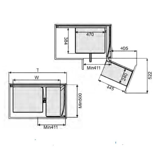 Kệ góc liên hoàn Eurogold nan Oval ELO102R 3 Kích thước kệ góc liên hoàn Eurogold nan Oval EPV102