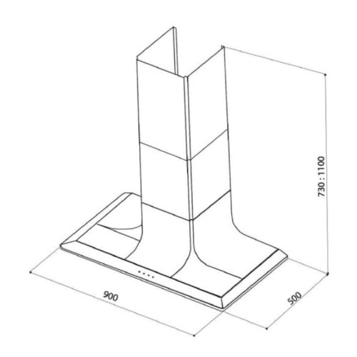Máy hút mùi áp tường Upscale TM MODERN 3 Kích thước máy hút mùi áp tường Upscale TM MODERN