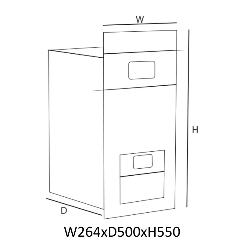 Kích thước thùng gạo gương nút nhấn Eurogold CB300B Kích thước thùng gạo gương nút nhấn Eurogold CB300B