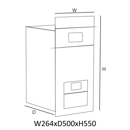 Thùng gạo gương nút nhấn Eurogold GC300S 3 Kích thước thùng gạo gương nút nhấn Eurogold CB300S