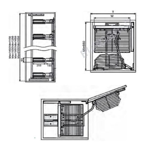 Tủ đồ khô Eurogold EKO13460 3 Kích thước tủ đồ khô Eurogold EPV1460