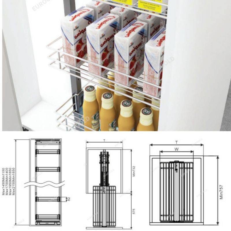 Kích thước tủ kho nan 6 tầng cánh rút Eurogold EP90640S Kích thước tủ kho nan 6 tầng cánh rút Eurogold EP90640S