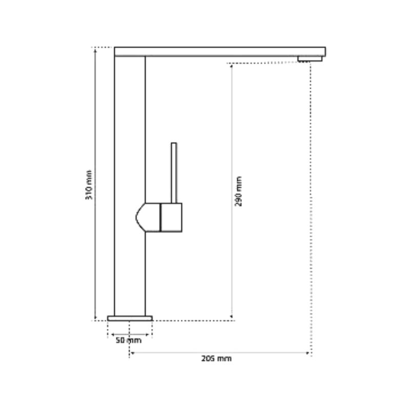 Kích thước vòi rửa bát nóng lạnh Eurogold EUF307C Kích thước vòi rửa bát nóng lạnh Eurogold EUF307C