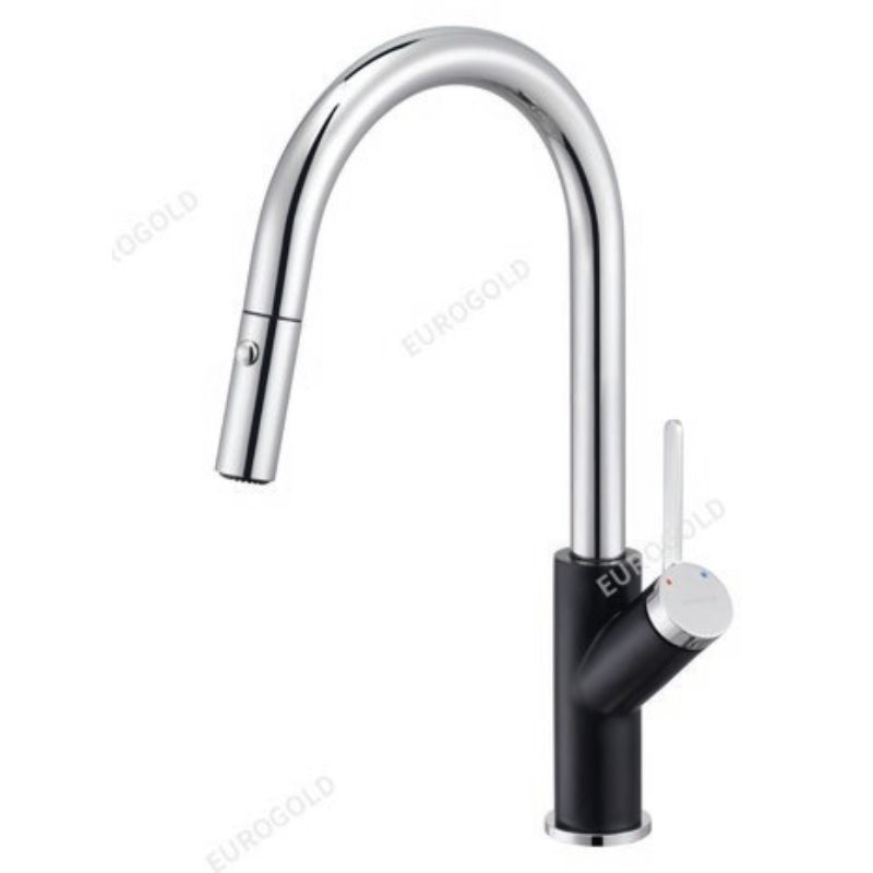 Vòi rửa bát nóng lạnh Eurogold EUF333DR có dây rút Vòi rửa bát nóng lạnh Eurogold EUF333DR có dây rút