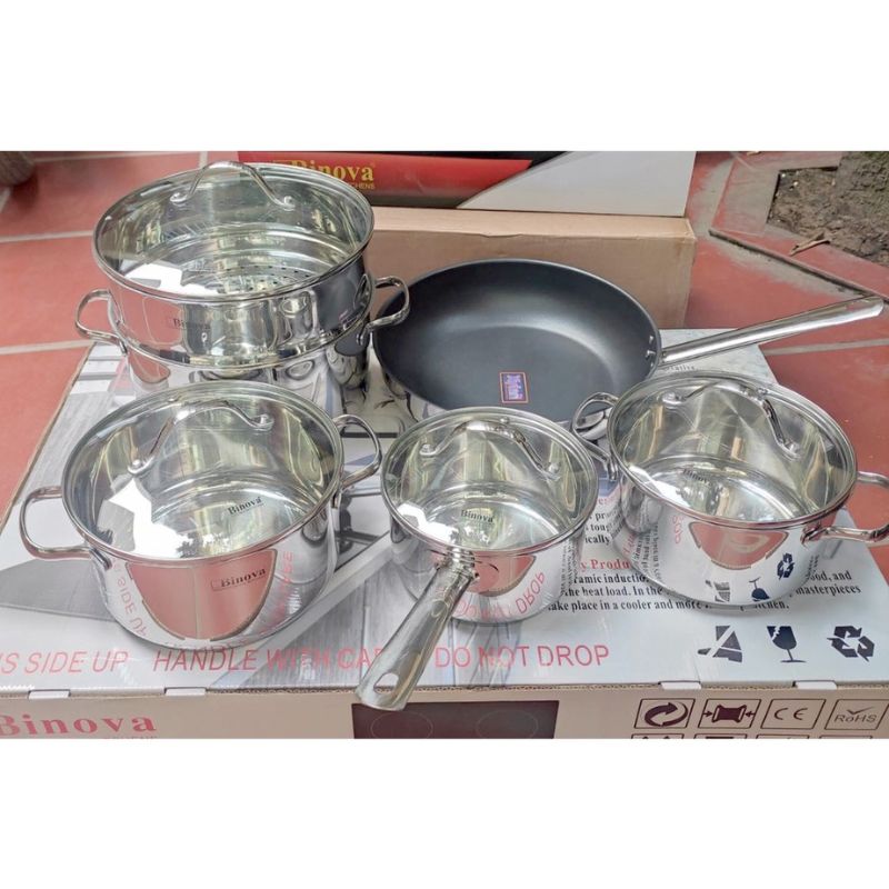 anh-thuc-te-bo-noi-chao-binova-bl-3004 Ảnh thực tế bộ nồi chảo Binova BL-3004