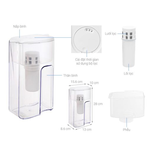 Bình lọc nước cầm tay Cleansui EJ103 3 Kích thước bình lọc nước cầm tay Cleansui EJ103